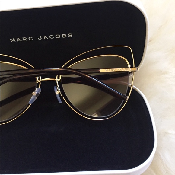 Marc Jacobs Wire Rim Mirrored Cat Eye Sunglasses - Picture 3 of 7